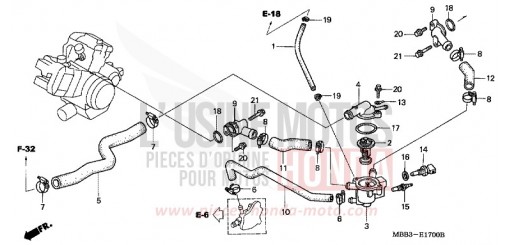 TUYAU D'EAU VTR1000F3 de 2003